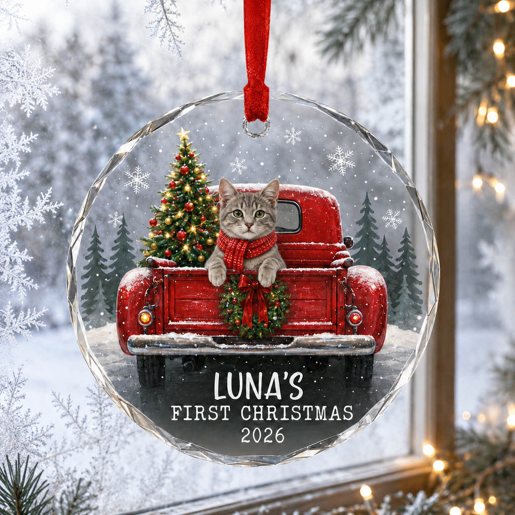 Custom Pet First Christmas Ornament, Pet's First Christmas Ornament, Dog Lover Gift, Christmas Decoration