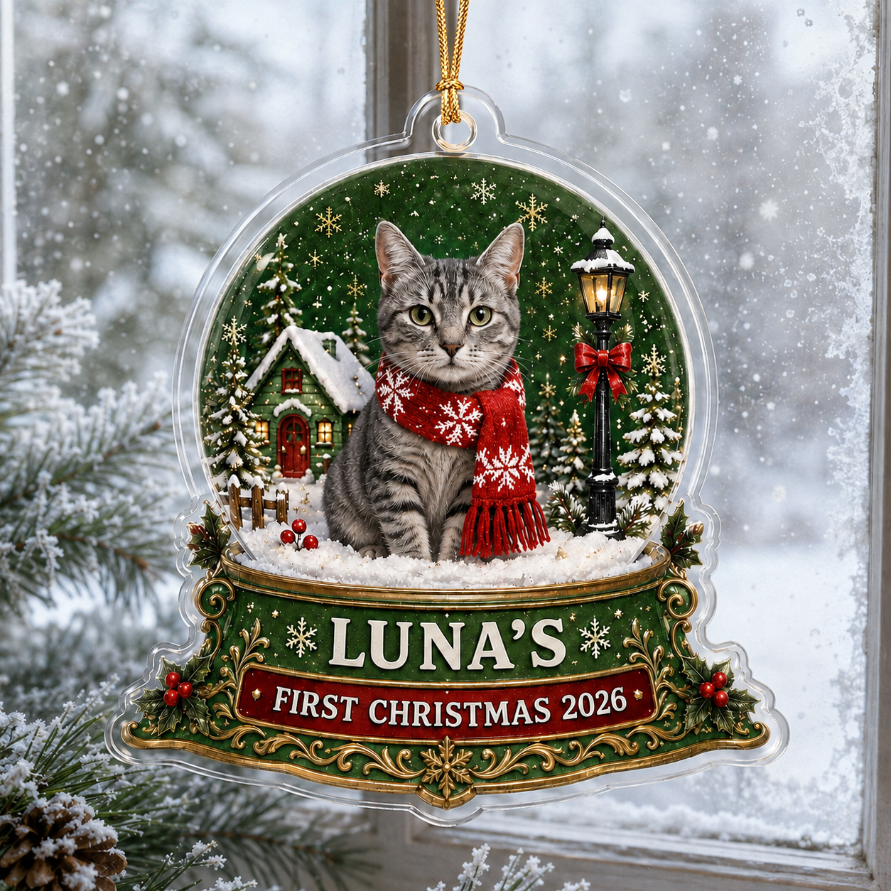 Custom Pet's First Christmas Ornament, Pet Photo Ornament, Dog's 1st Christmas Ornament, Puppy Ornament