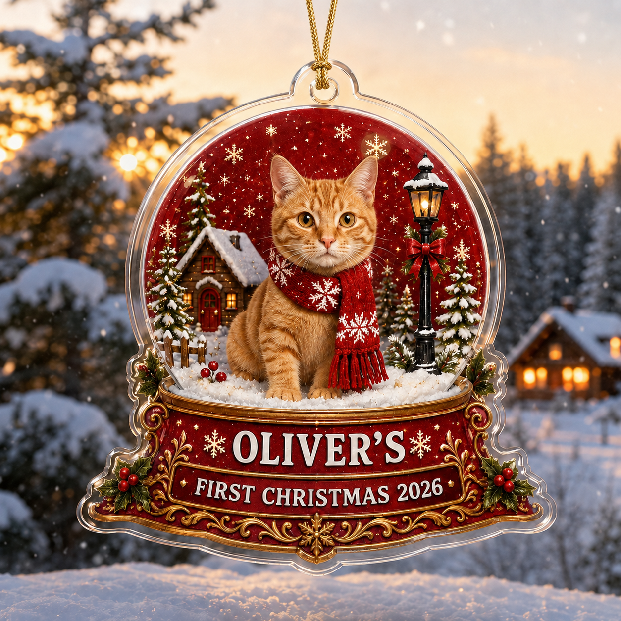Custom Pet's First Christmas Ornament, Pet Photo Ornament, Dog's 1st Christmas Ornament, Puppy Ornament