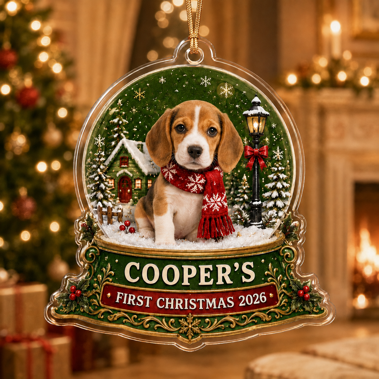 Custom Pet's First Christmas Ornament, Pet Photo Ornament, Dog's 1st Christmas Ornament, Puppy Ornament