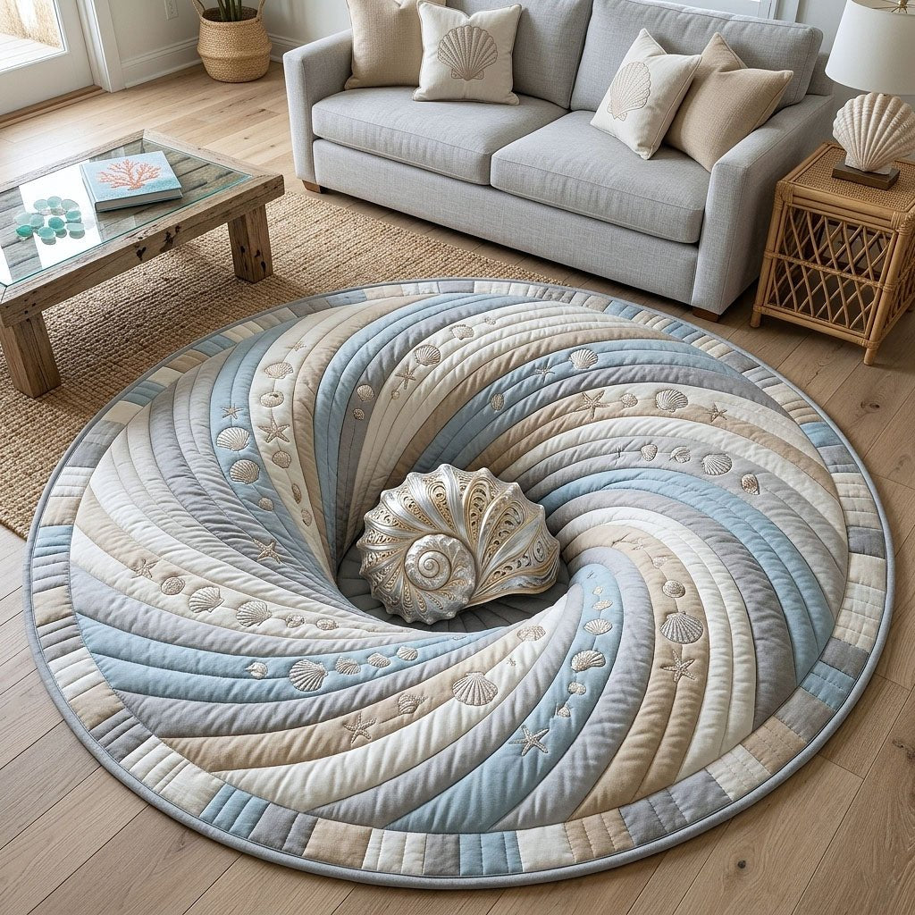 Coastal Whisper Round Mat Rug - Nature Design | Serene Home Decor (Design 10)