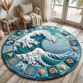 Coastal Whisper Round Mat Rug - Nature Design | Serene Home Decor (Design 7)