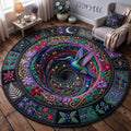 Cosmic Hummingbird Round Mat Rug - Cute Animal Design | Charming Home Decor