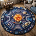 Cosmic Orbit Round Mat Rug - Nature Design | Serene Home Decor (Design 4)