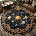 Cosmic Orbit Round Mat Rug - Nature Design | Serene Home Decor (Design 2)