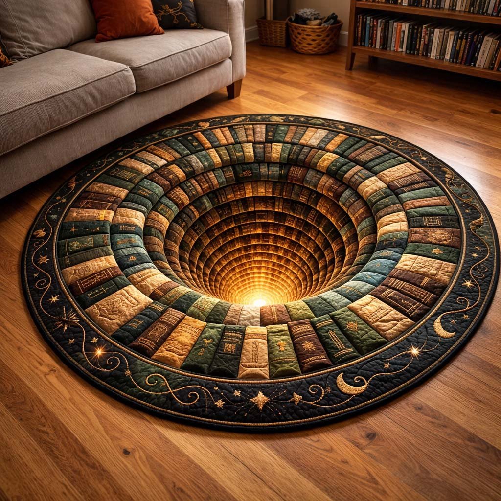 Cozy Library Round Mat Rug - Nature Design | Serene Home Decor (Design 2)