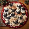 Cozy Pug Round Mat Rug - Nature Design | Serene Home Decor (Design 3)