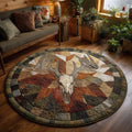 Deer Serenity Round Mat Rug - Nature Design | Serene Home Decor (Design 4)