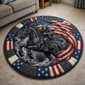 Reaper Rider Flag Storm Round Mat Rug - Non-Slip Washable Round Rug for Bedroom & Nursery