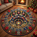 Nutcracker Clockwork Parade Round Mat Rug - Non-Slip Washable Round Rug for Bedroom & Nursery