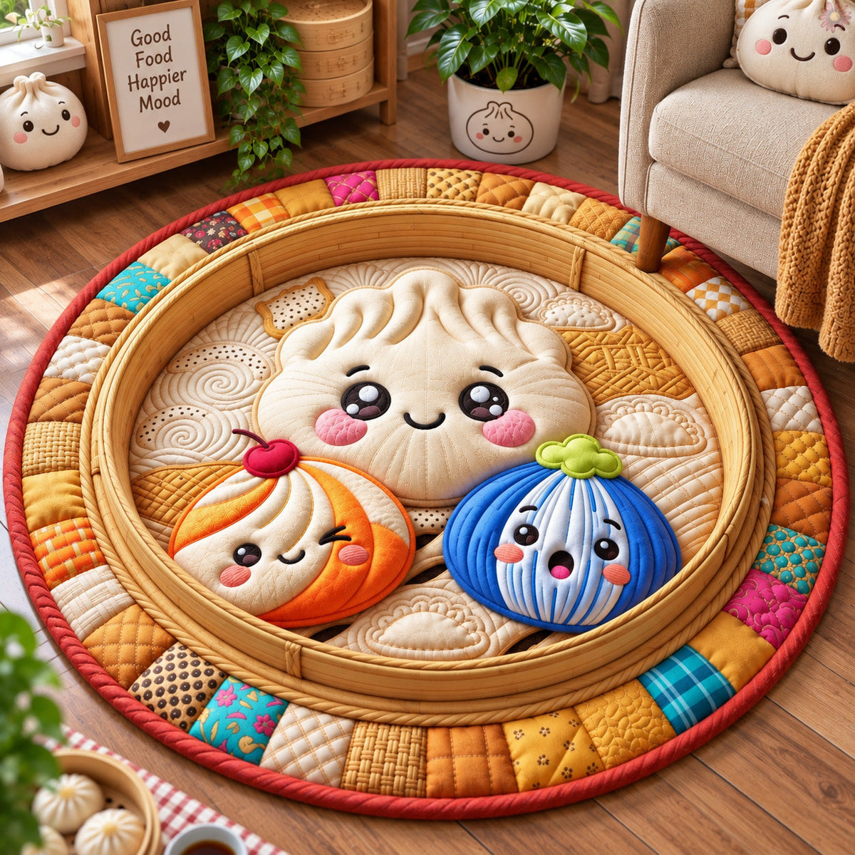 Dumpling Basket Round Mat Rug - Nature Design | Serene Home Decor