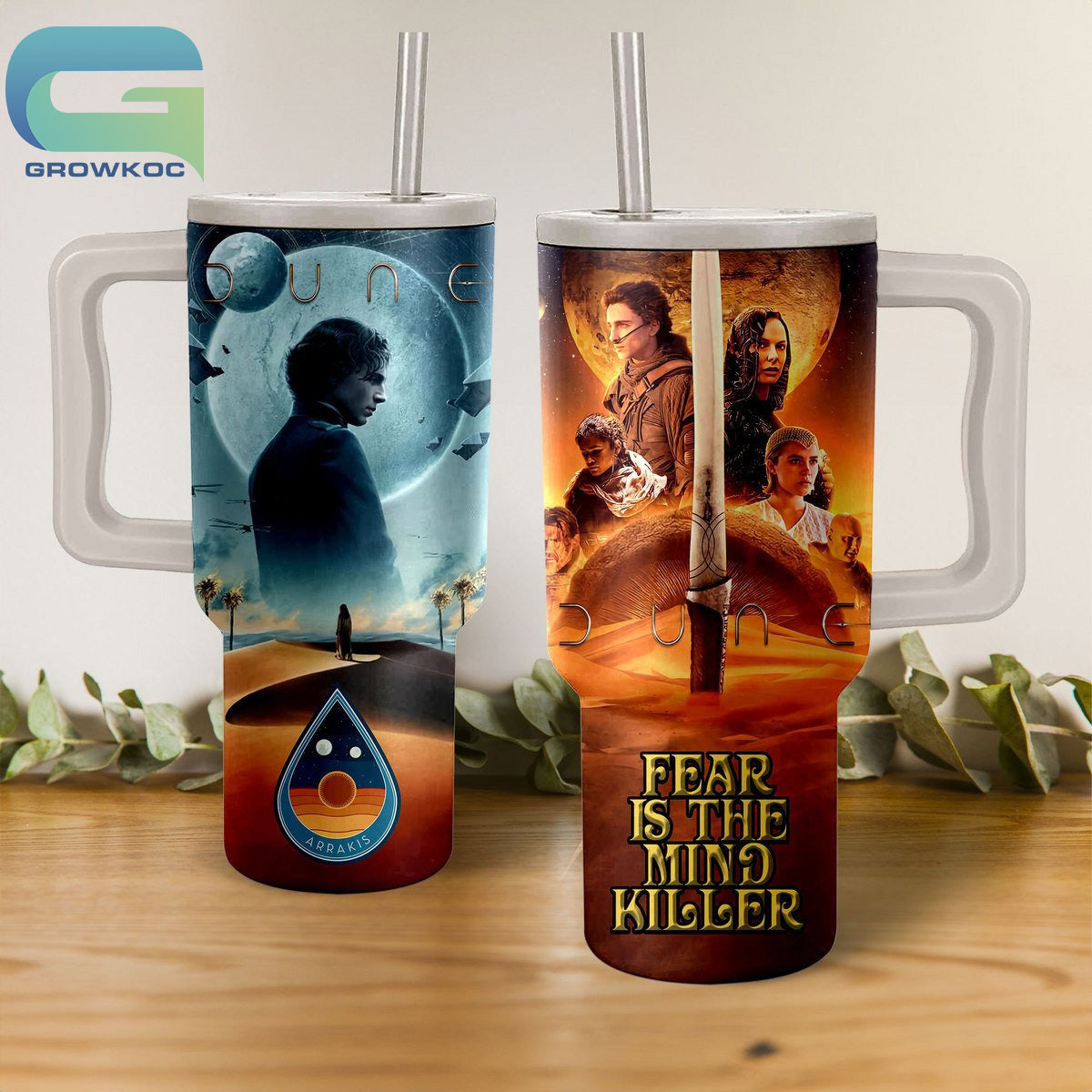 Dune Movies Fear Is The Mind Killer 30oz or 40oz Stainless Steel Tumbler With Handle HG
