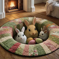 Easter Bunnies Round Mat Rug - Nature Design | Serene Home Decor (Design 2)