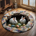Easter Bunny Round Mat Rug - Nature Design | Serene Home Decor (Design 2)