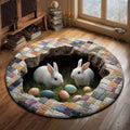 Easter Bunny Round Mat Rug - Nature Design | Serene Home Decor (Design 8)