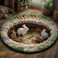 Easter Bunny Round Mat Rug - Nature Design | Serene Home Decor (Design 9)