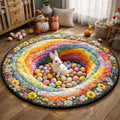 Easter Bunny Round Mat Rug - Nature Design | Serene Home Decor (Design 6)