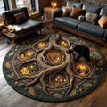 Enchanted Forest Round Mat Rug - Nature Design | Serene Home Decor
