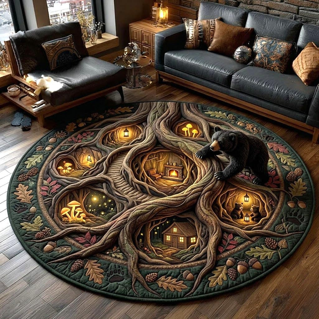 Enchanted Forest Round Mat Rug - Nature Design | Serene Home Decor
