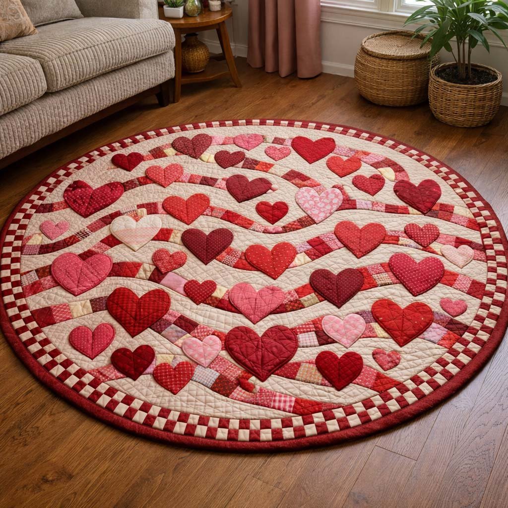 Enchanted Valentine Round Mat Rug - Nature Design | Serene Home Decor (Design 2)