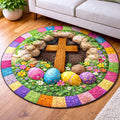 Faithful Sunrise Round Mat Rug - Nature Design | Serene Home Decor (Design 3)