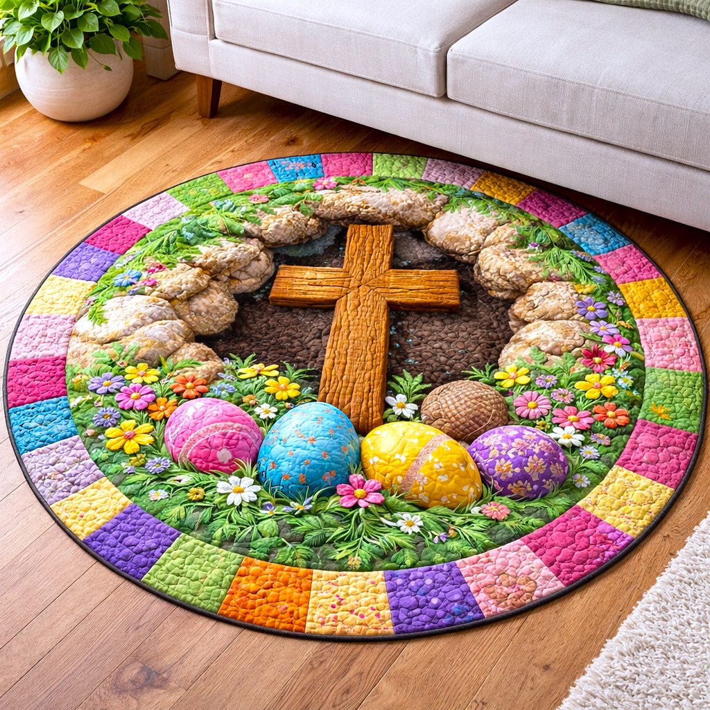 Faithful Sunrise Round Mat Rug - Nature Design | Serene Home Decor (Design 3)