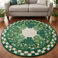 Festive Shamrock Round Mat Rug - Nature Design | Serene Home Decor (Design 2)