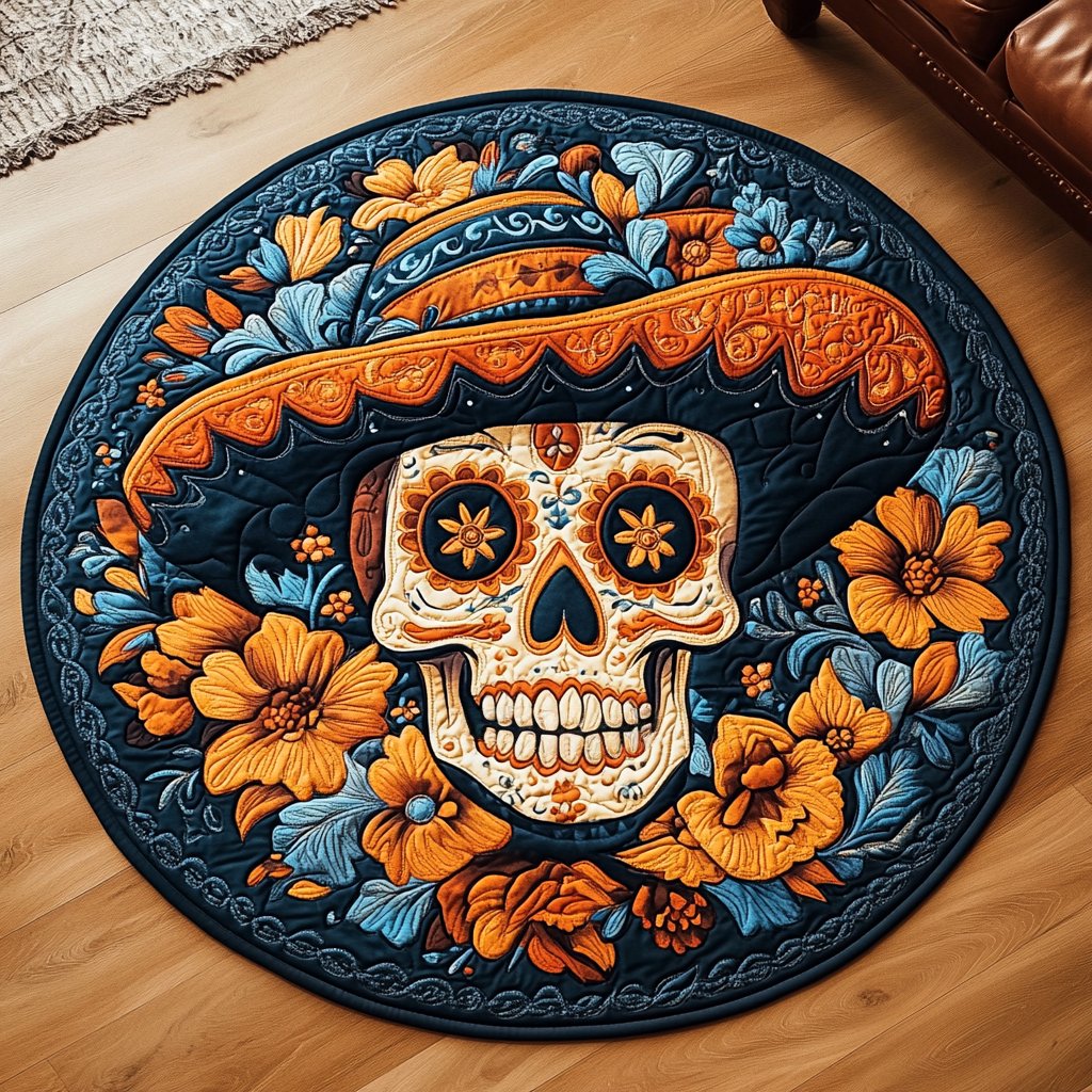 Fiesta Bloom Round Mat Rug - Nature Design | Serene Home Decor