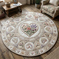 Flower Patchwork Round Mat Rug - Nature Design | Serene Home Decor (Design 5)