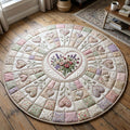Flower Patchwork Round Mat Rug - Nature Design | Serene Home Decor (Design 3)