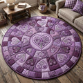 Flower Patchwork Round Mat Rug - Nature Design | Serene Home Decor (Design 2)