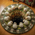 Fluffy Sheep Round Mat Rug - Nature Design | Serene Home Decor (Design 2)