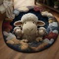 Fluffy Sheep Round Mat Rug - Nature Design | Serene Home Decor (Design 7)