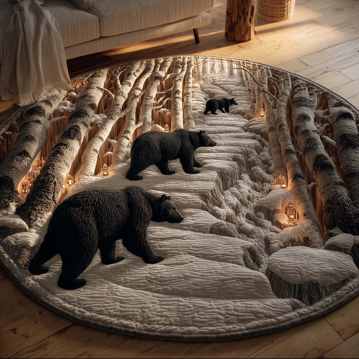 Forest Guardian Round Mat Rug - Nature Design | Serene Home Decor (Design 22)