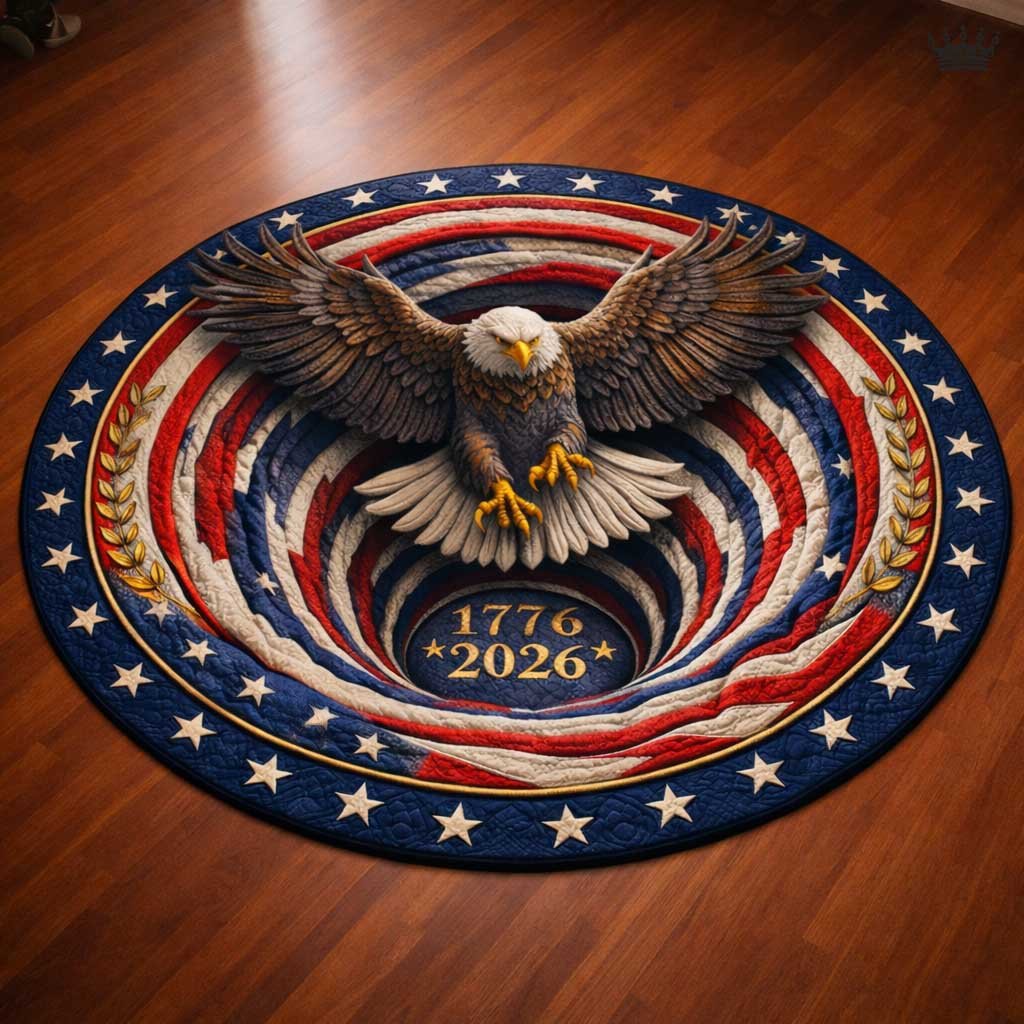 Freedom Eagle Round Mat Rug - Nature Design | Serene Home Decor (Design 2)