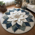 Glacier Bloom Round Mat Rug - Nature Design | Serene Home Decor (Design 2)
