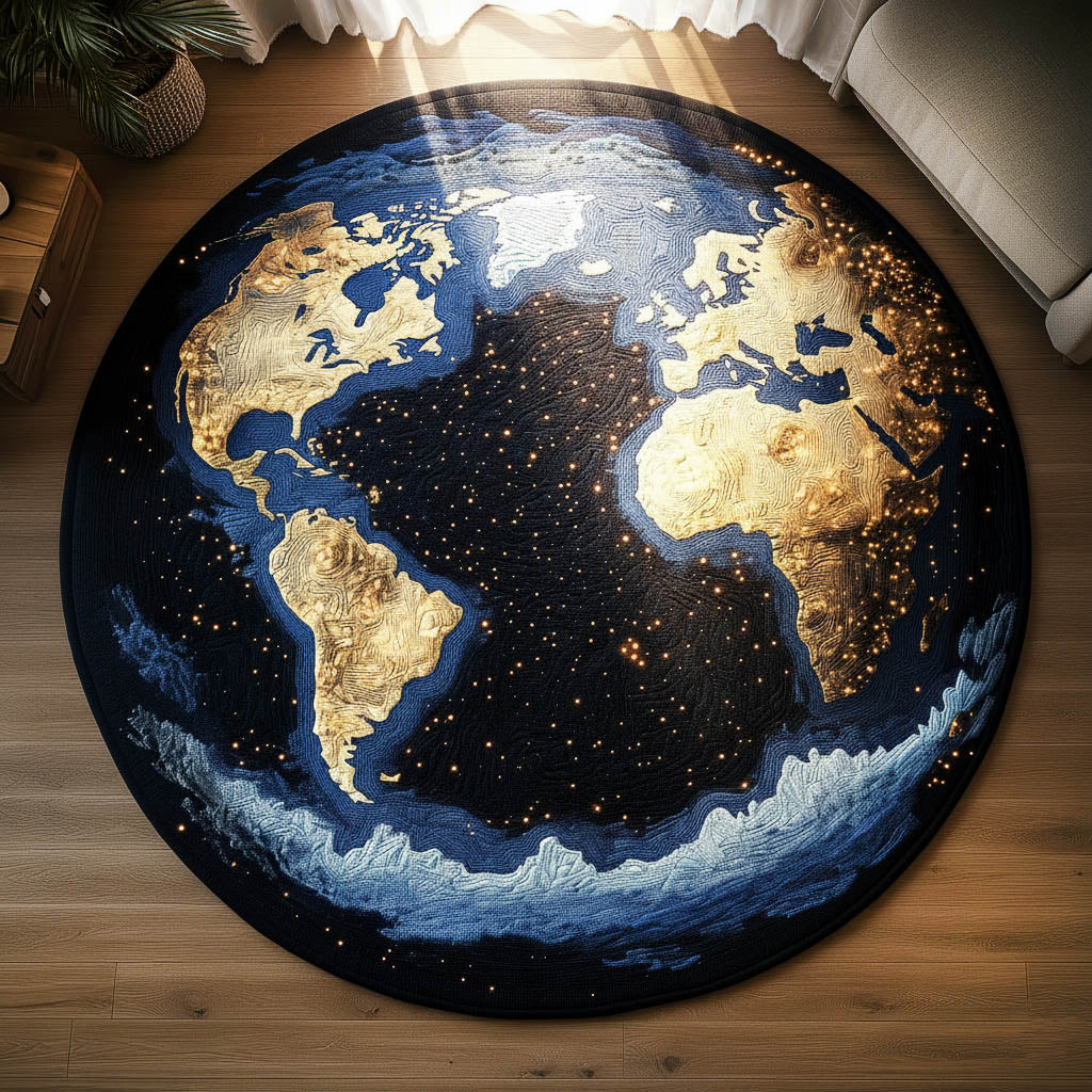 Globescape Round Mat Rug - Nature Design | Serene Home Decor (Design 2)