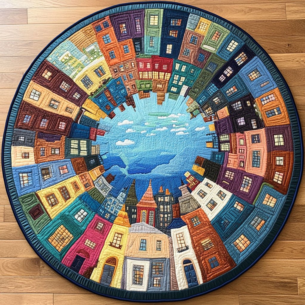 Golden Horizon Round Mat Rug - Nature Design | Serene Home Decor (Design 5)