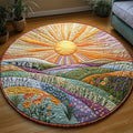 Golden Meadow Round Mat Rug - Nature Design | Serene Home Decor (Design 3)