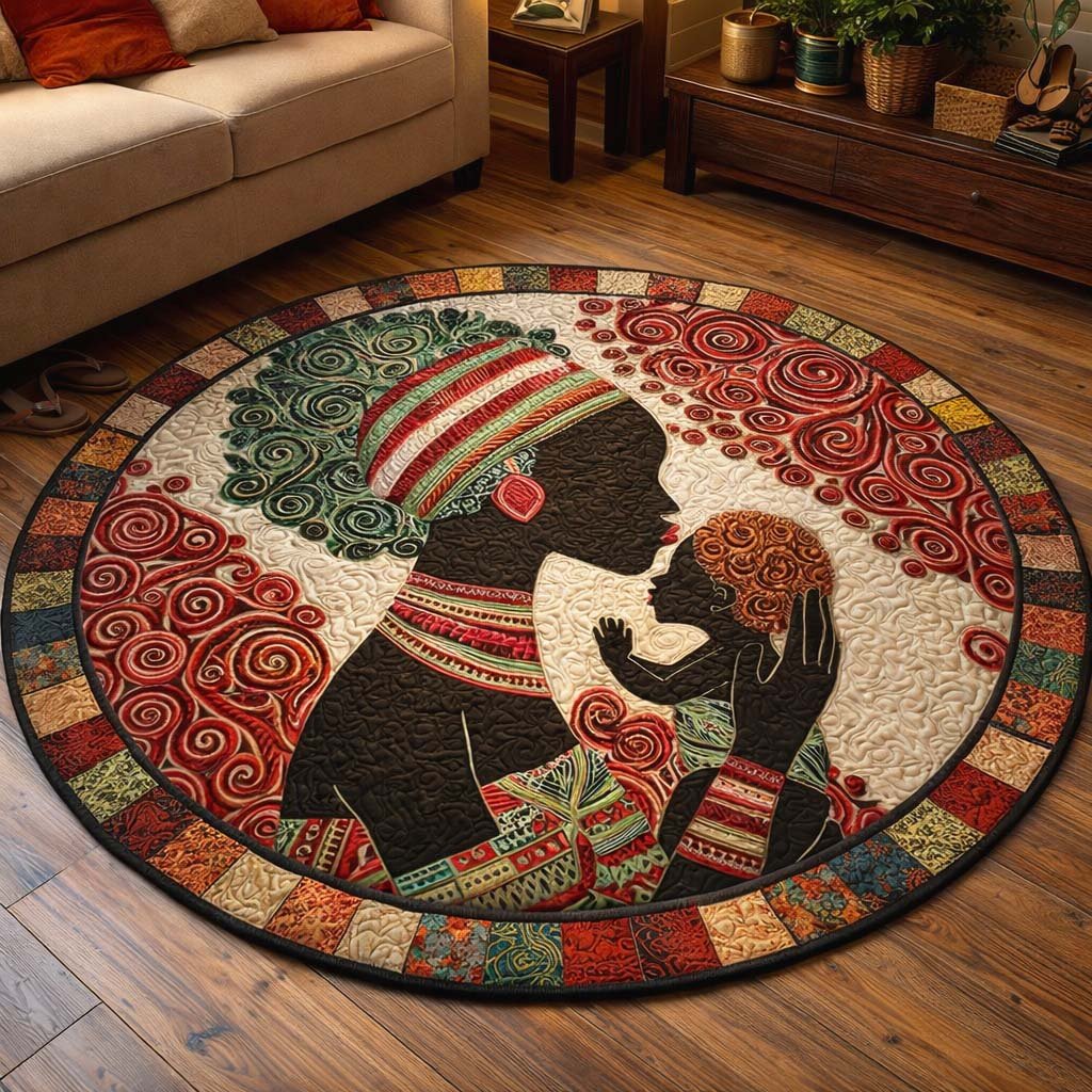 Golden Queen Round Mat Rug - Nature Design | Serene Home Decor (Design 13)