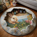 Happy Easter Round Mat Rug - Nature Design | Serene Home Decor (Design 4)