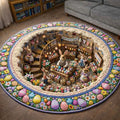 Happy Easter Round Mat Rug - Nature Design | Serene Home Decor (Design 8)