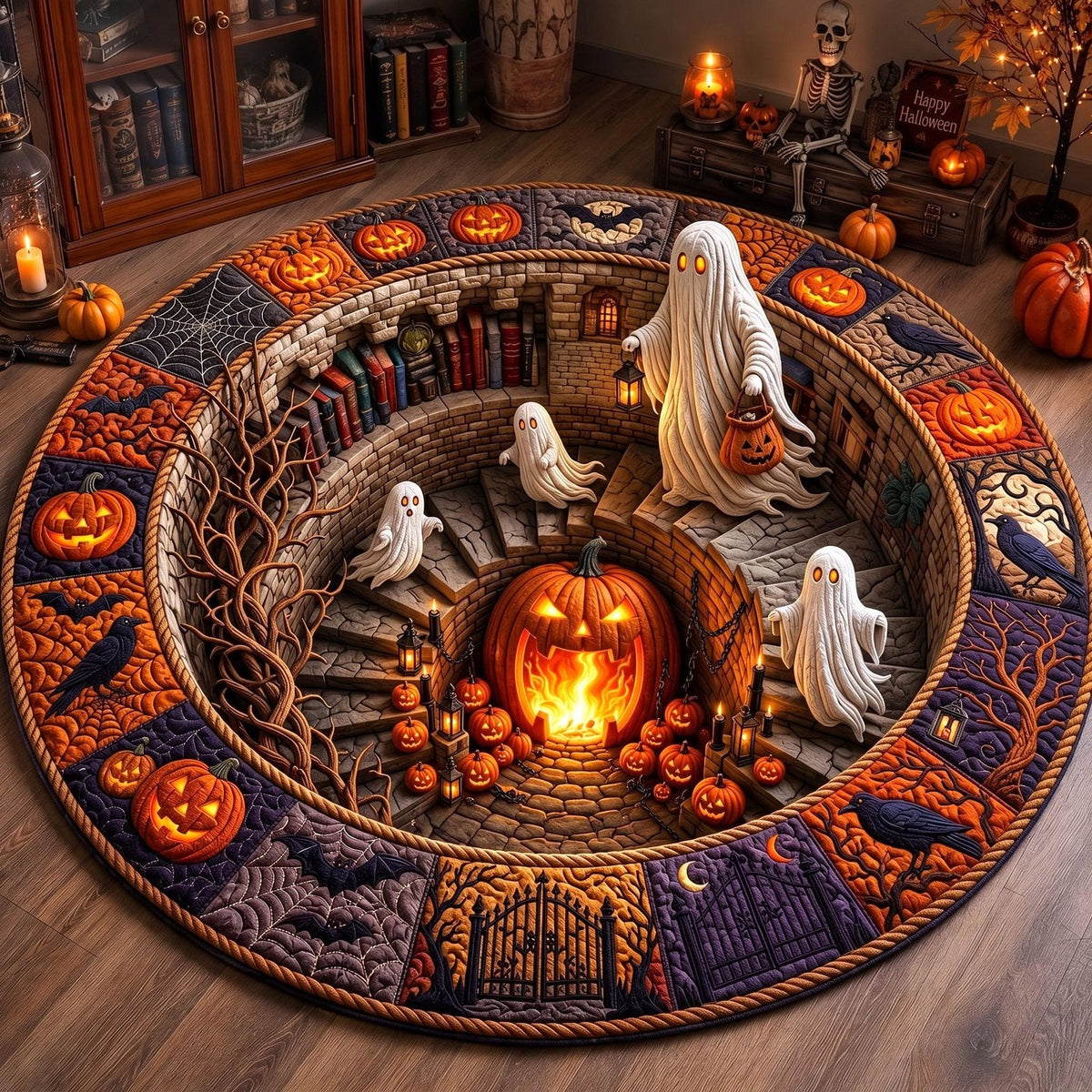 Haunted Manor Round Mat Rug - Nature Design | Serene Home Decor
