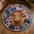 Highland Cow Round Mat Rug - Nature Design | Serene Home Decor (Design 6)