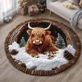 Highland Cow Round Mat Rug - Nature Design | Serene Home Decor (Design 5)