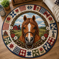 Horse Ranch Round Mat Rug - Cute Animal Design | Charming Home Decor