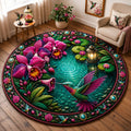 Hummingbird Orchid Garden Round Mat Rug - Cute Animal Design | Charming Home Decor