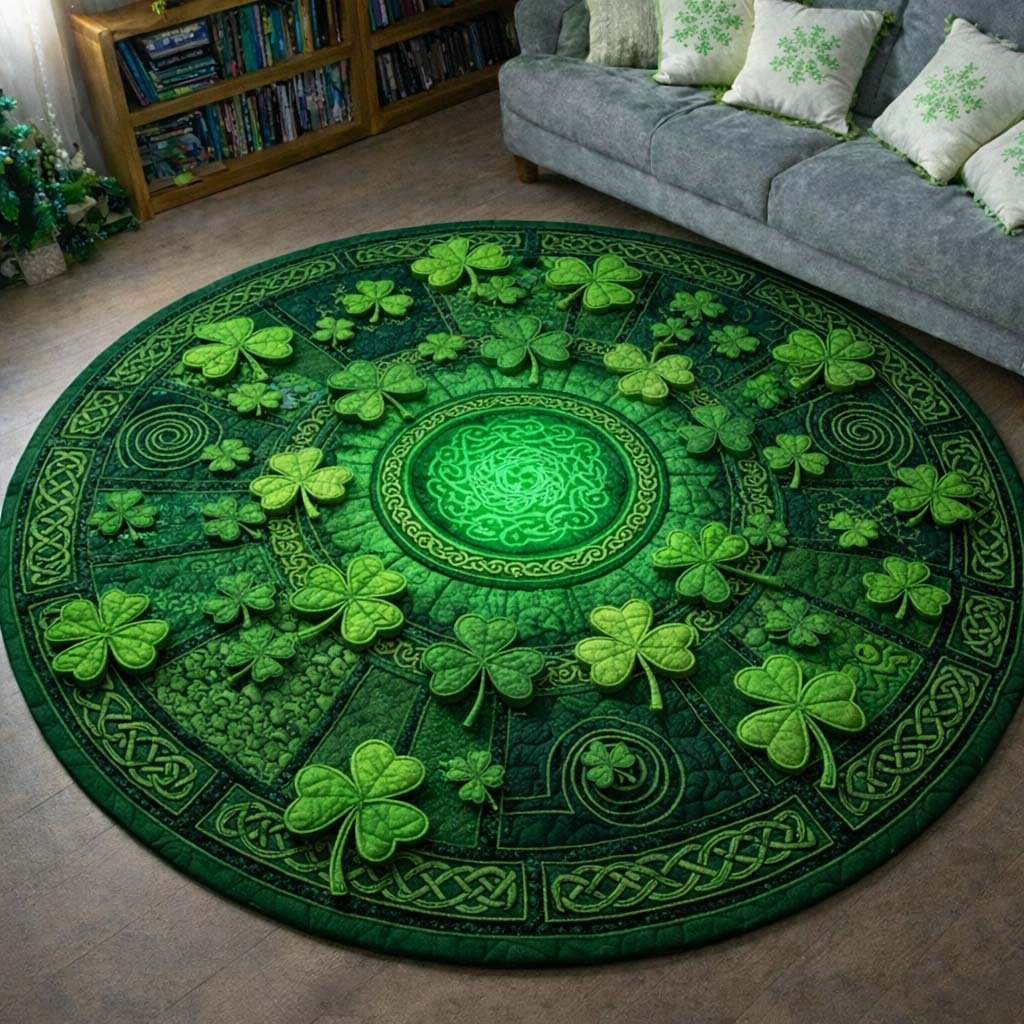 Irish Blessing Round Mat Rug - Nature Design | Serene Home Decor (Design 3)