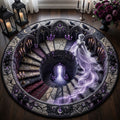 Jeweled Haunted Staircase Round Mat Rug - Nature Design | Serene Home Decor