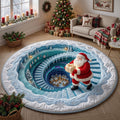 Jolly Santa Round Mat Rug - Seasonal Design | Seasonal Round Area Rug
